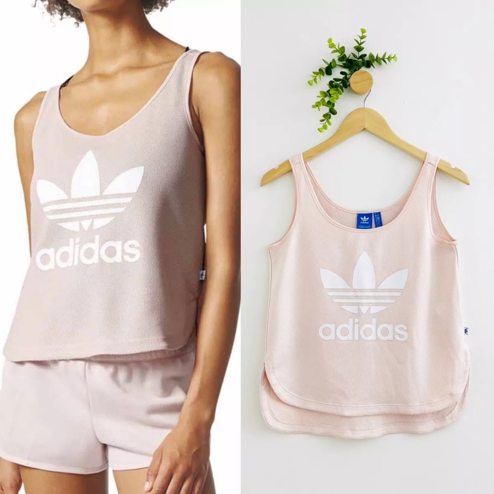 Adidas Pink Knit Tank Top Sz Small
